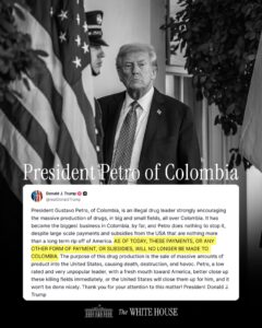 Trump suspende ayuda a Colombia
