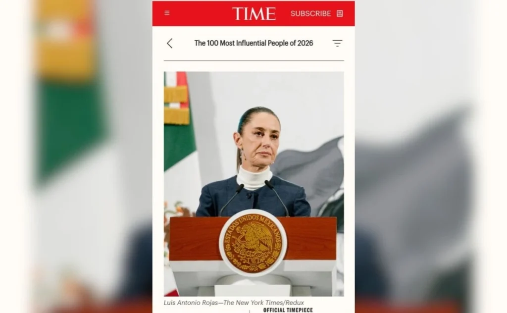 Claudia Sheinbaum en la lista de las 100 personas más influyentes de Time 2026.