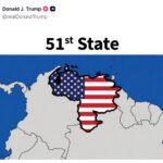 Donald Trump publica imagen de Venezuela como el «Estado 51» de la Unión Americana